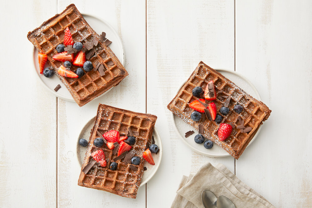 Chocolate Hazelnut Belgian Waffles