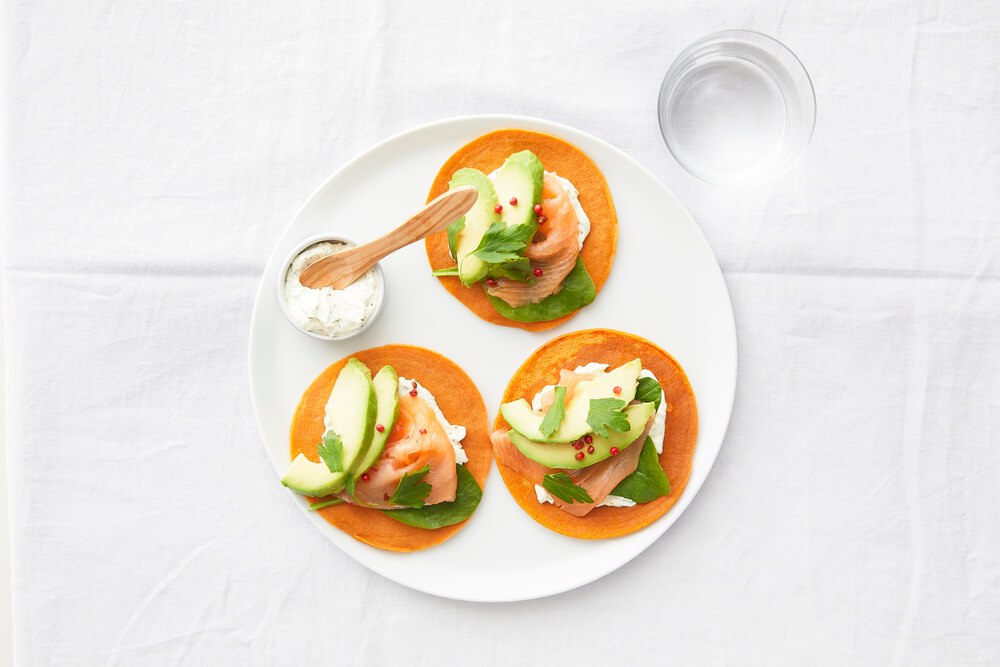 Image Smoked Salmon and Avocado Pancakes