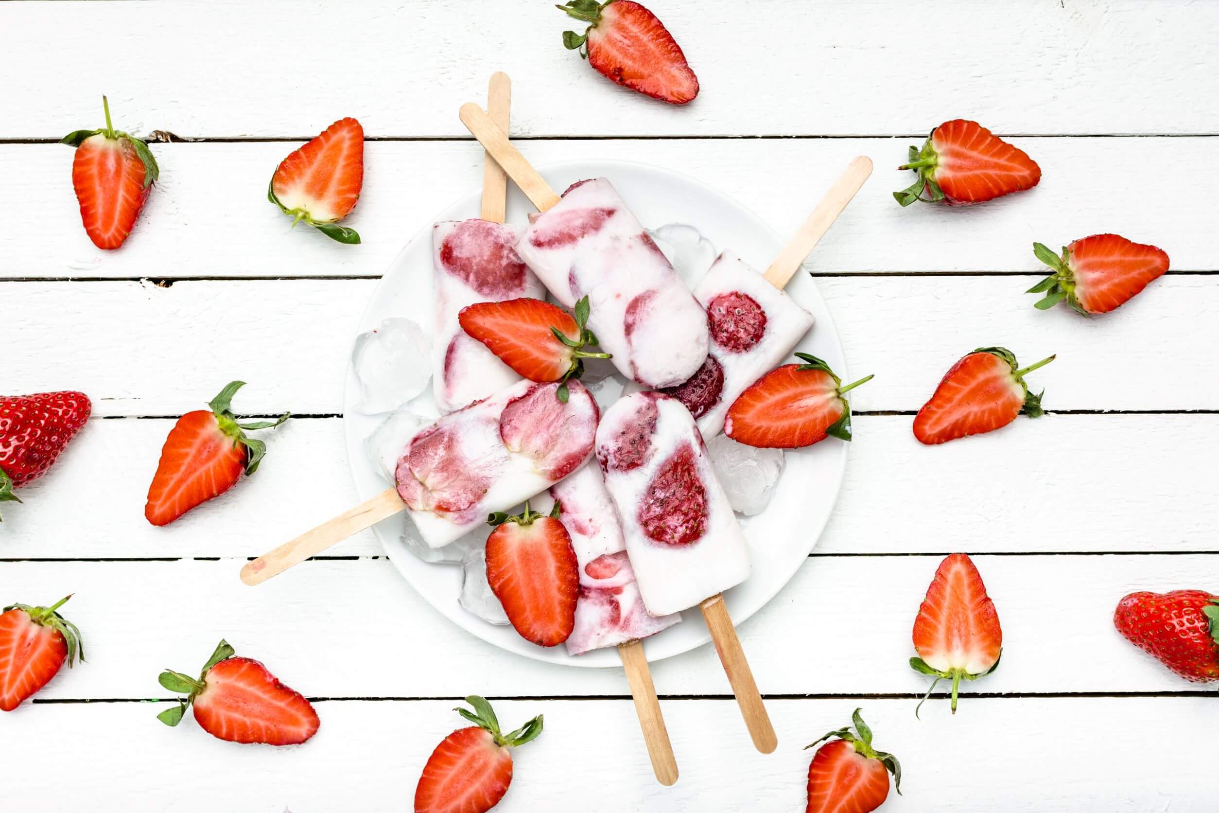 Image Glace vanille fraises