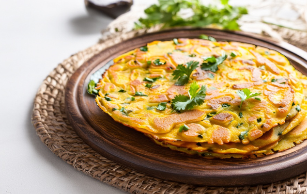 Image Crêpes de lentilles et sauce au yaourt
