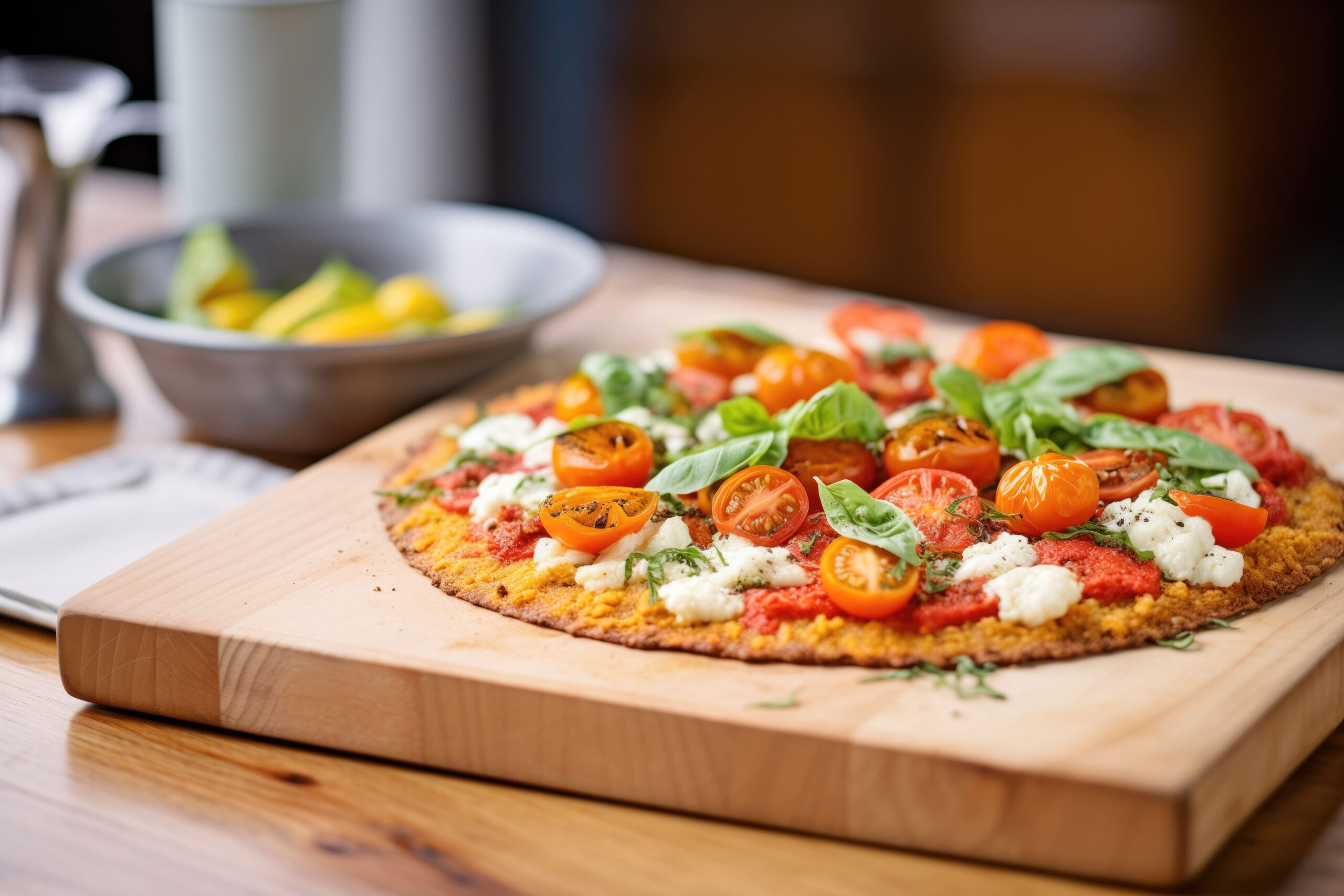 Image Pizza revisitée, pâte au chou fleur sans gluten