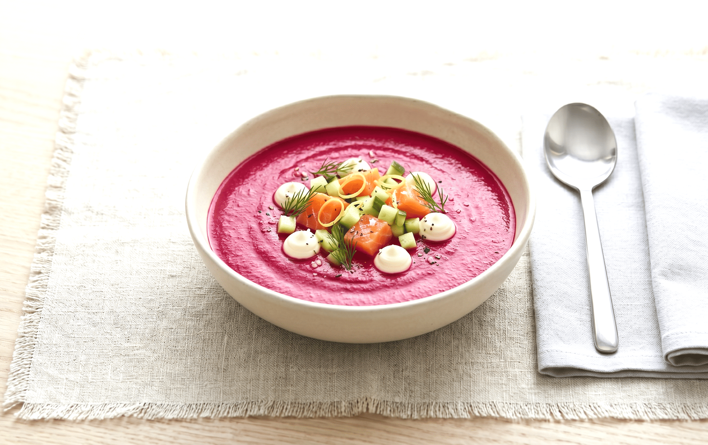 Image Gaspacho rose nordique
