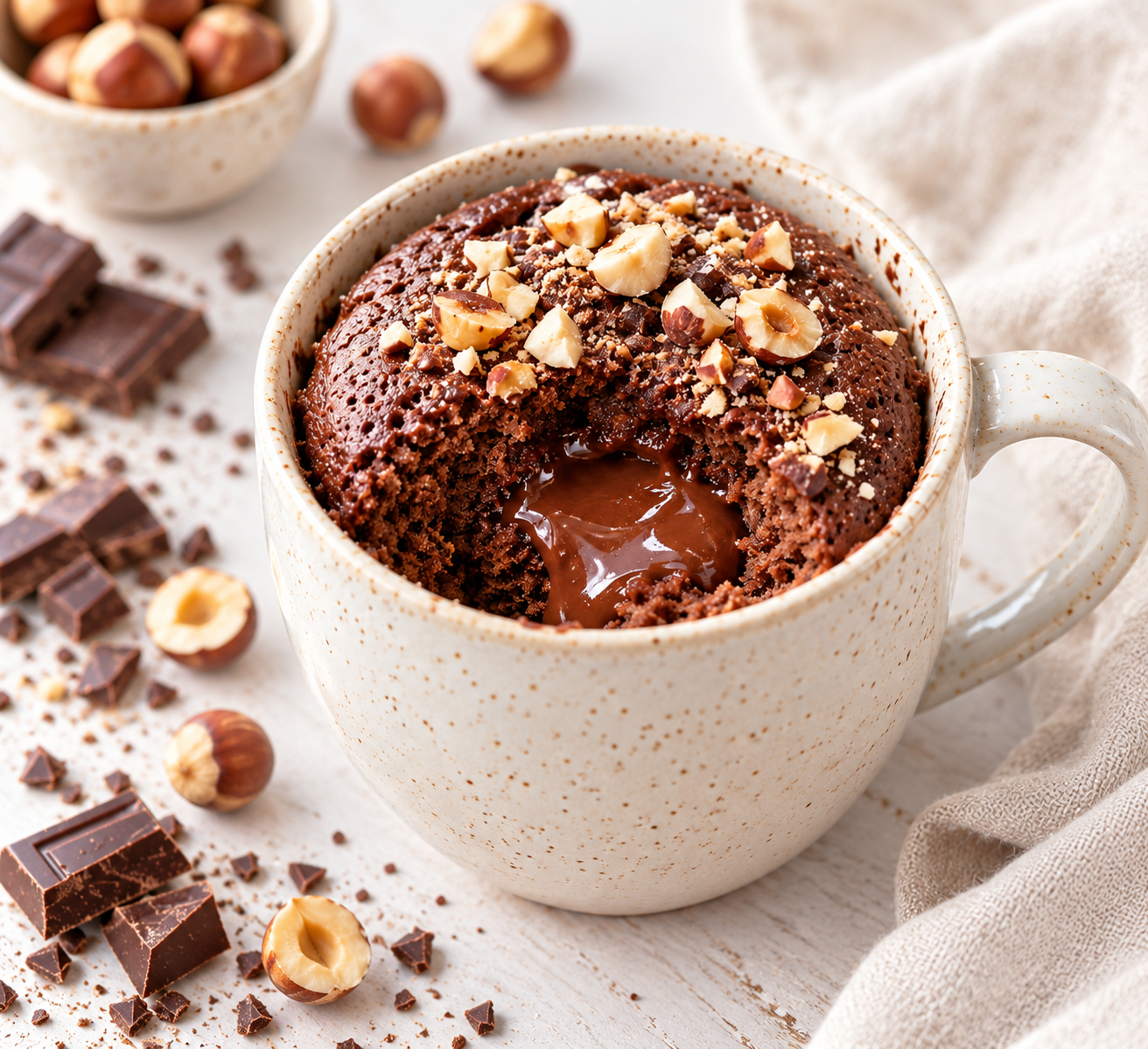 Image Mug Cake Chocolat Praliné – Cœur Fondant